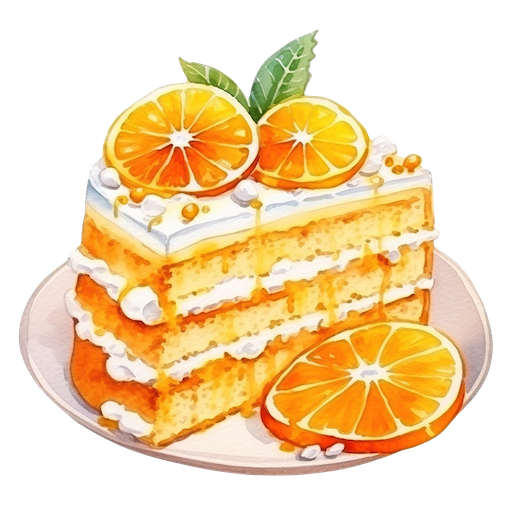 Watercolor Orange Cake